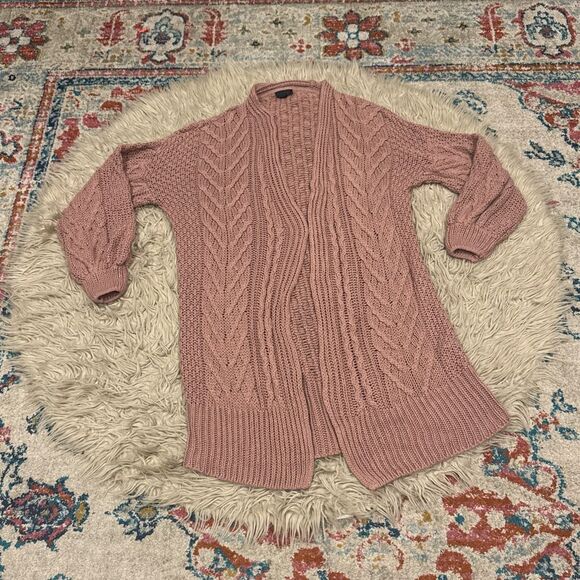 Topshop oversized pink cardigan size 2 - Picture 1 of 5